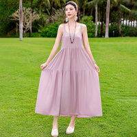 Beach Vacation French Style Floral Maxi Dress