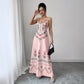 Women's Retro Sweet High Slit Maxi Dress