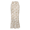 Printed Sexy Tight Double-layer Mermaid Maxi Dress