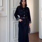 Retro Casual Long-sleeve Denim Maxi Dress