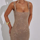 Double Strap Sequin Mesh Dress