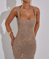 Double Strap Sequin Mesh Dress