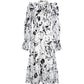 French Floral Dress With Ruffled Chiffon Maxi Skirt