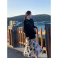 French Floral Dress With Ruffled Chiffon Maxi Skirt
