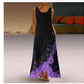 Sleeveless Print Round Neck Maxi Beach Dress
