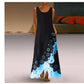 Sleeveless Print Round Neck Maxi Beach Dress