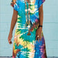 Printed Short sleeve V-neck Maxi Dress
