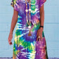 Printed Short sleeve V-neck Maxi Dress