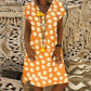 Printed Short sleeve V-neck Maxi Dress