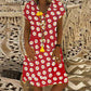 Printed Short sleeve V-neck Maxi Dress
