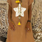 Printed Short sleeve V-neck Maxi Dress