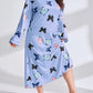 Women's Long Sleeve Printed Drop Shoulder Maxi Dress
