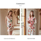 Thin Contrast Color Pajamas Ice Silk Robe Loose Homewear