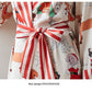 Thin Contrast Color Pajamas Ice Silk Robe Loose Homewear