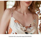 Thin Contrast Color Pajamas Ice Silk Robe Loose Homewear