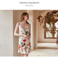 Thin Contrast Color Pajamas Ice Silk Robe Loose Homewear