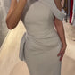 Solid Color Off-Shoulder Sleeveless Maxi Dress