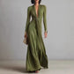 Womens Pleated V-Neck Dress