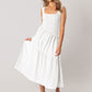 Embroidered Smocked Puff-Sleeve Maxi Dress Ivory
