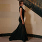 Hollow-out Strapless Waist-cinching Sheer Mermaid Maxi Dress