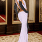 Bow Contrast Color Halter Back Maxi Dress