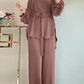 Fashion Women Long Sleeve Blouse Pant Suits 2024 ZANZEA 2PCS Autumn Muslim Sets Fashion Abaya Hijab Tracksuits IsIamic Clothing