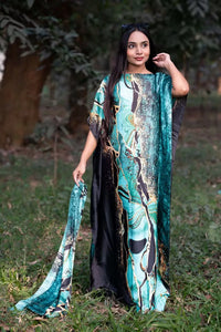 African Dresses For Women Plus Size Summer Boho Silk Printed Muslim Hijab Kaftan Dress Middle East Traditional Lady beach Abaya