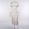 Floral Off Shoulder Puff Sleeve Maxi Dress For Woman