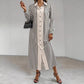 Women's Long Sleeve Striped Print Maxi Dress With Lapel