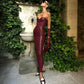 Tube Top Women's Tight Leather Maxi Dress