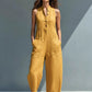 Women's Linen Blend Buttoned Collar Sleeveless Dress
