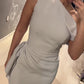 Solid Color Off-Shoulder Sleeveless Maxi Dress
