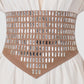 Deep V Long Sleeve Diamond Waist Maxi Dress
