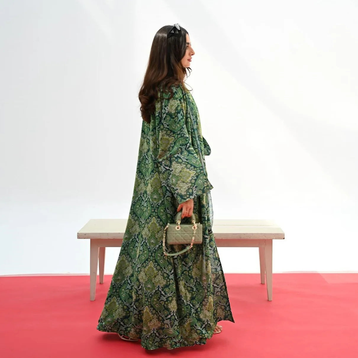 Arabic Robe Printed Coat Cape Fashion Middle Eastern Women's Abaya with Headscarf