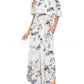 Printed Off-shoulder Short-sleeve Maxi Dress