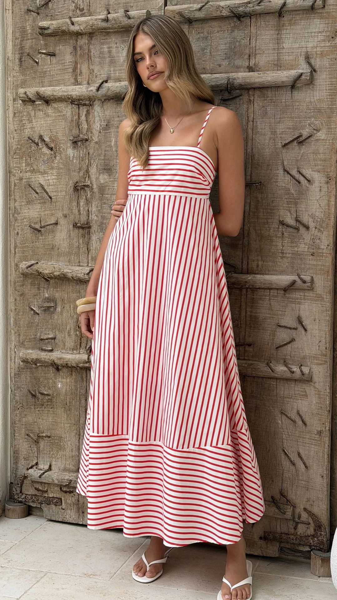 Summer Striped Printed Maxi Dress For Women