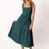 Embroidered Smocked Puff-Sleeve Maxi Dress Ivory
