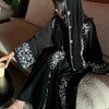 Luxury Abaya Embroidered Sequin Evening Abaya Long Sleeve Modest Abaya Middle Eastern Black Gown Hijab Friendly Party Wear