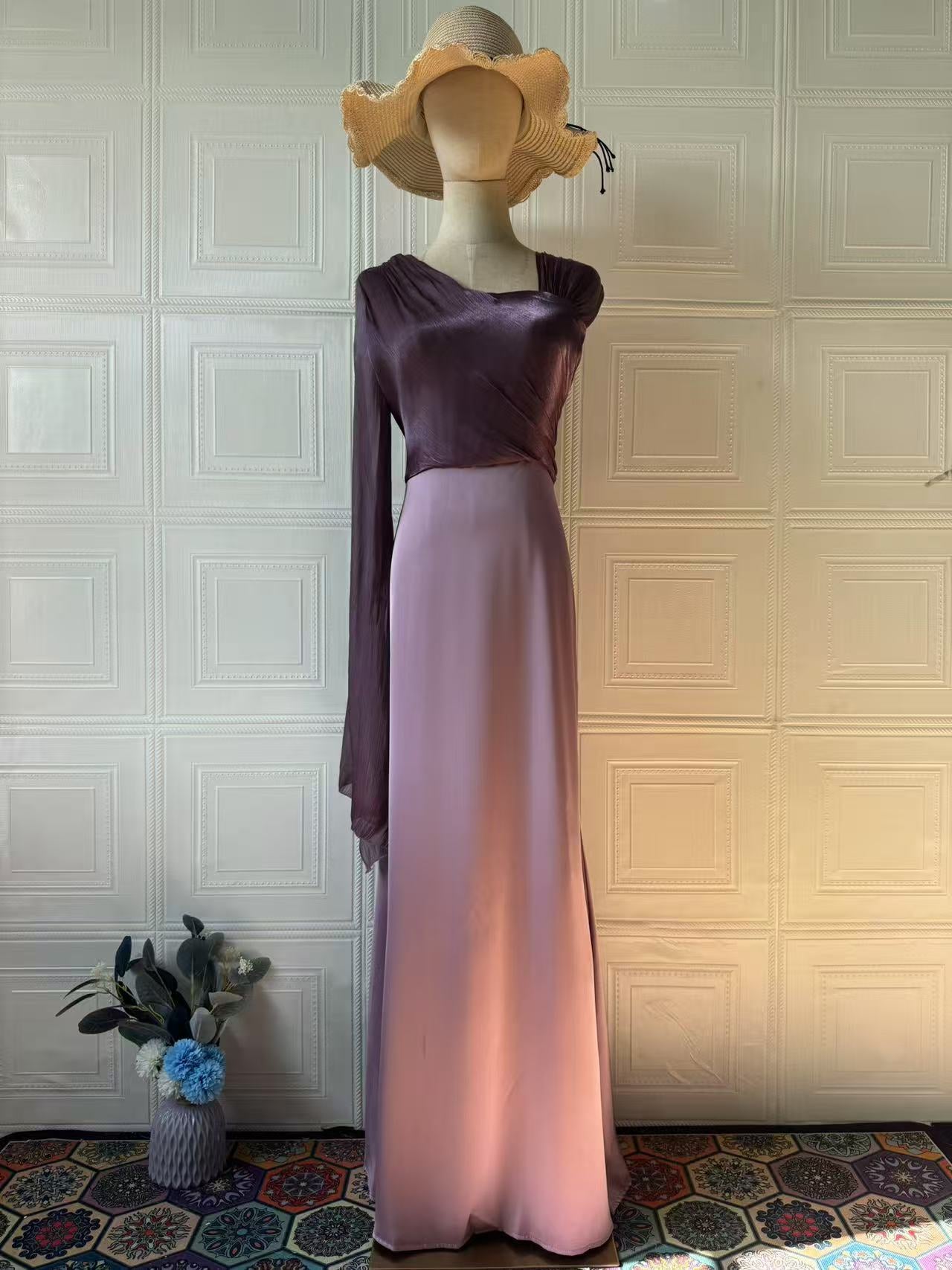 Elegant One Shoulder Hooded Dress