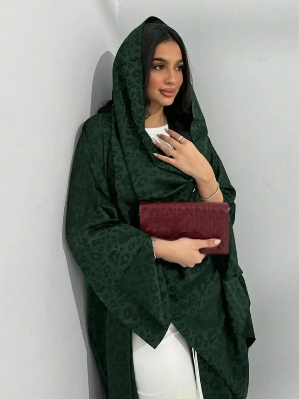 Middle Eastern Loose Abaya Muslim Women Full Sleeve Printed Abayas Casual Kaftans Jilbabs Ethnic Islamic Maxi Dresses With Hajib