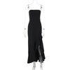 Sexy Split Maxi Dress Tube Top Temperament Women's Dress