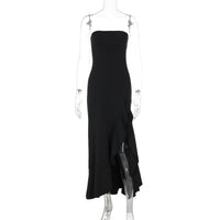 Sexy Split Maxi Dress Tube Top Temperament Women's Dress