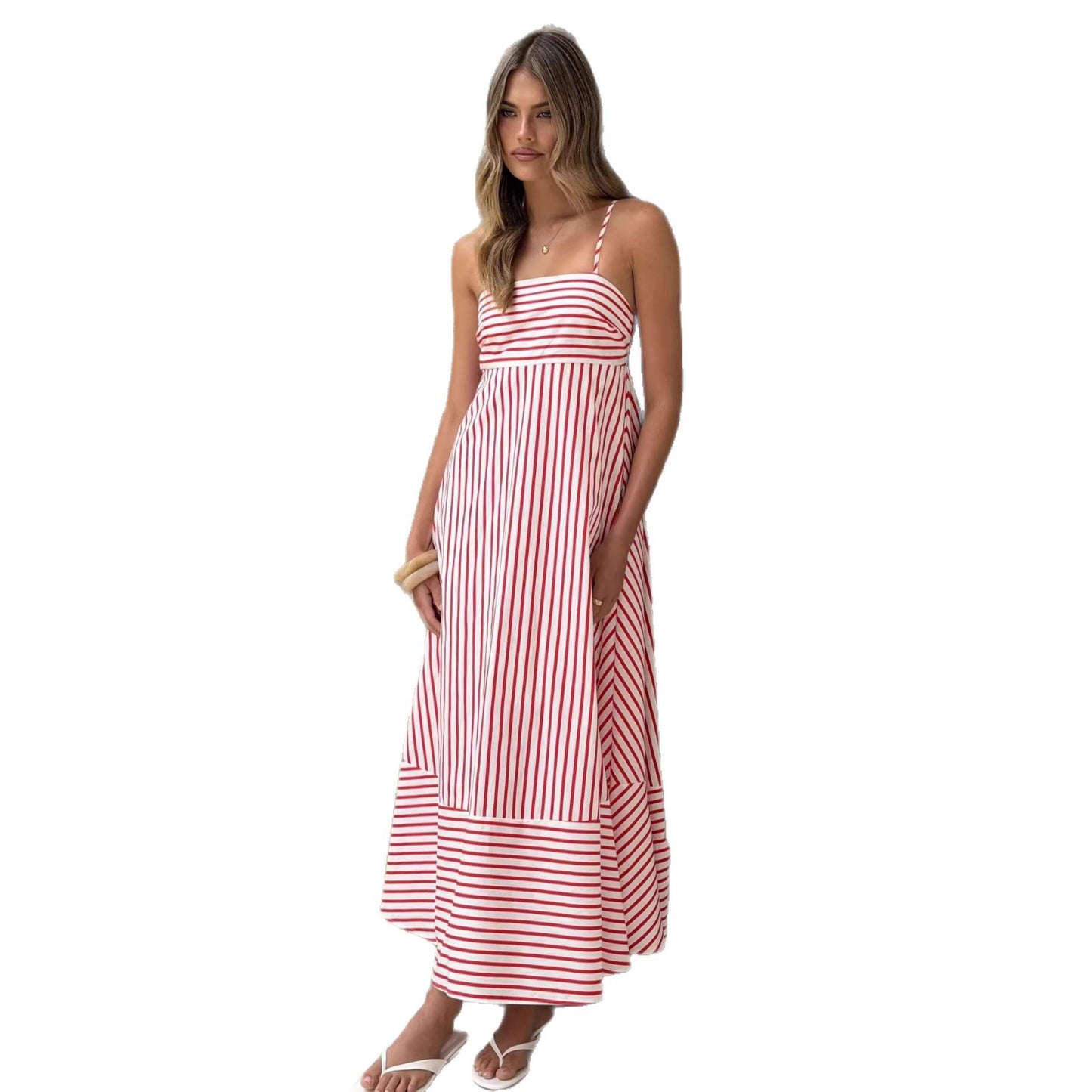 Summer Striped Printed Maxi Dress For Women