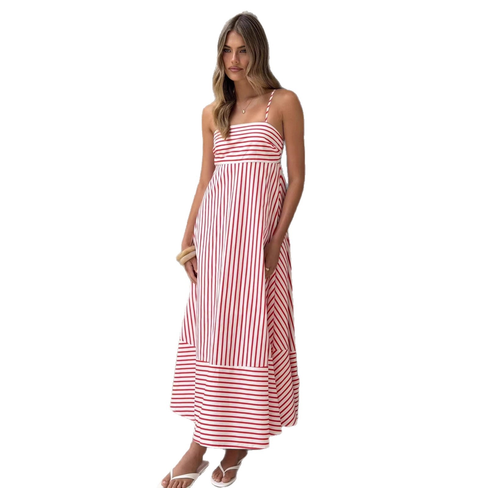 Summer Striped Printed Maxi Dress For Women