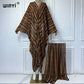 WINYI Fashion dress Chiffon v-neck with scarf Long Femme abaya dubai luxury Autumn Party Elegant Dress muslim women clothing