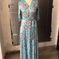 Dress mid sleeve v-neck mopping maxi skirt