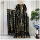 New ALFO  Muslim Summer Short Sleeve Robe Gold Stamping Boubou Maxi Women Femme Loose Dress With Big Scarf African Abaya Clothes