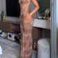 Backless Leopard Print Maxi Dress
