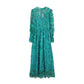 Gently Breezy Mesh Lace Embroidered Maxi Dress