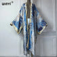 WINYI summer fashion kimono africa Bohemia print beach cover up maxi dress cardigans beach wear women 2024 abaya dubai luxury
